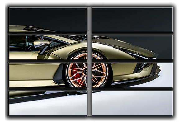 

Модульная картина на холсте из 8 больших частей автомобиль Lamborghini Sian итальянский автомобиль Hotel Arizona HD 178 см x 254 см