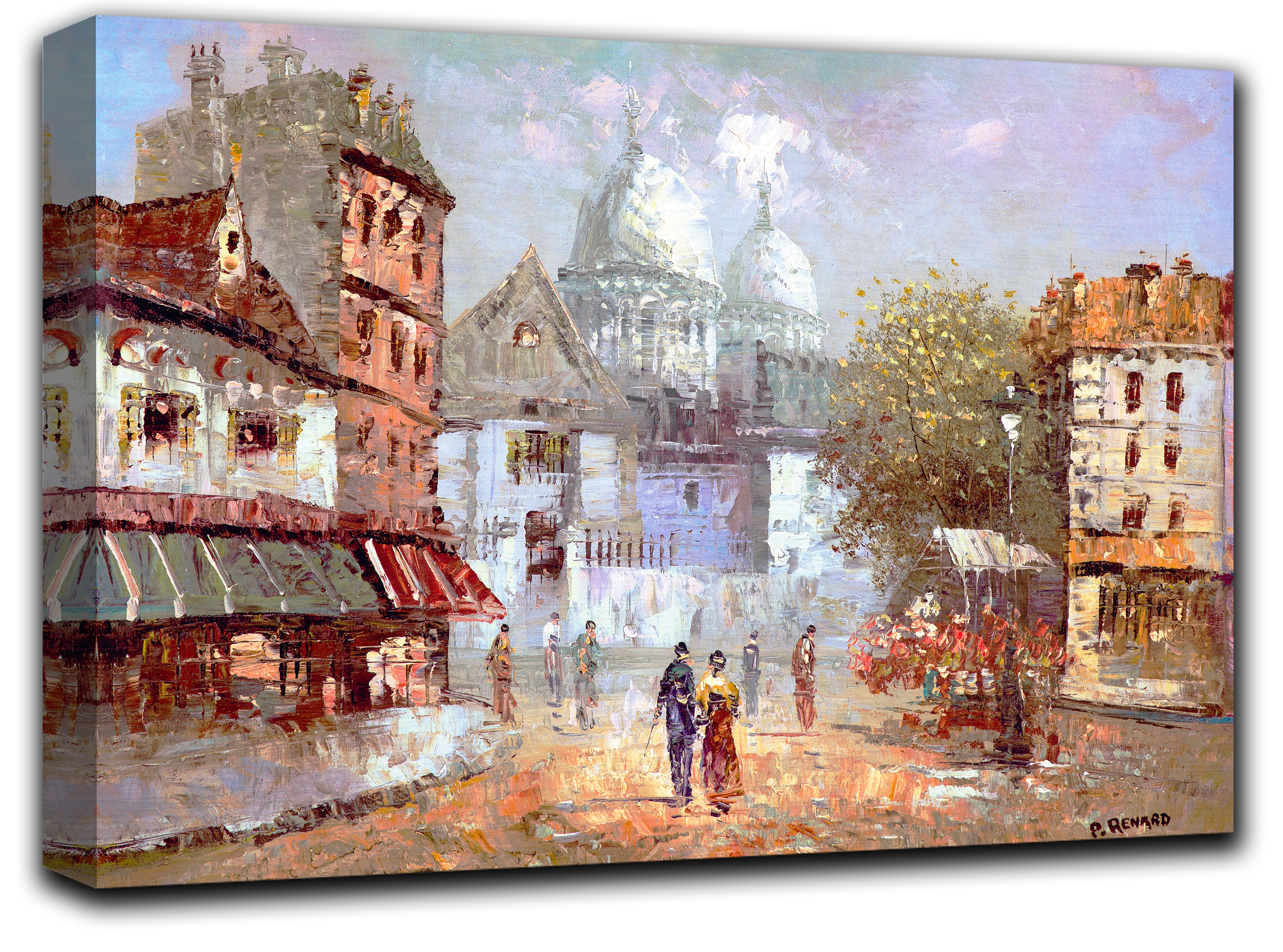 

картина на холсте Старая Парижская сцена городской пейзаж улицы урбан Hotel Arizona HD 44 см x 77 см