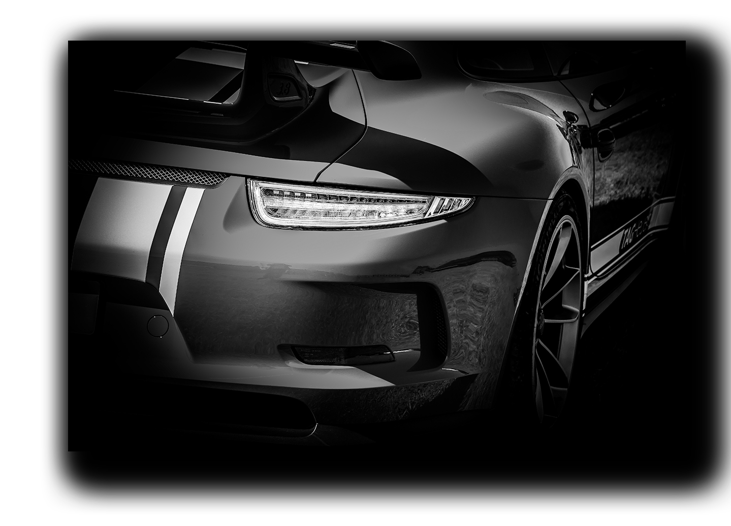 

картина на холсте Авто Porsche 911 GT3 споривное авто Порше Hotel Arizona HD 69 см x 102 см