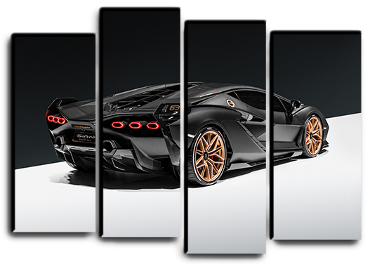 

Модульная картина на холсте из 4 частей спорт кар Lamborghini Sian спортивное авто Hotel Arizona HD 82 см x 112 см
