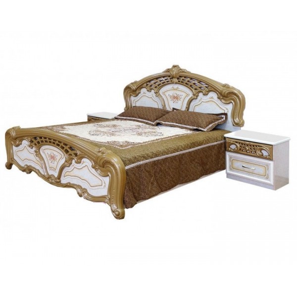 

Кровать двуспальная из ДСП 180*200 Кармен Новая Пино Золото Світ меблів с ламелевым каркасом