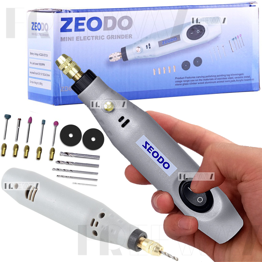 Гравер электрический с насадками по дереву и металлу Мини 15Вт Zeodo