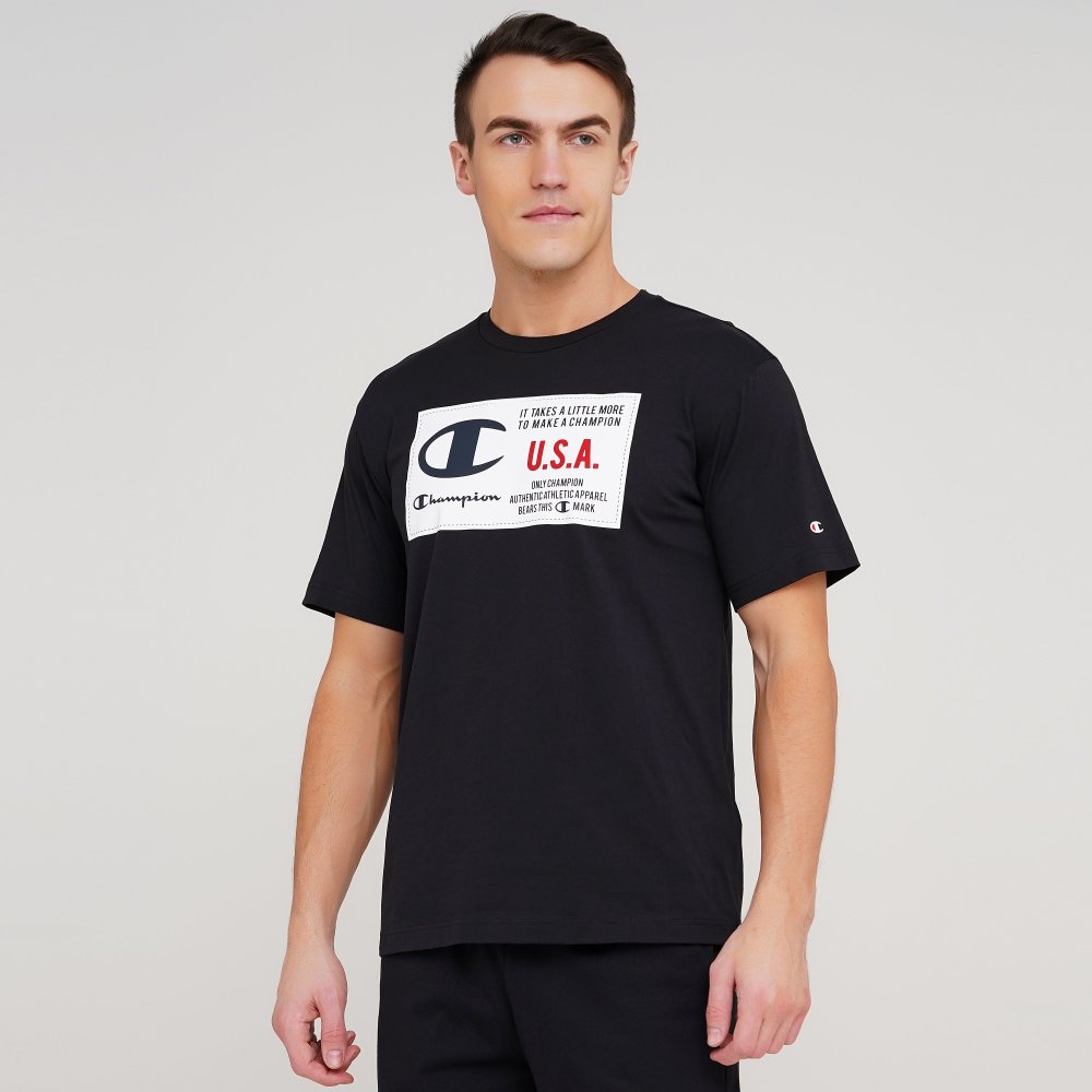 

Мужская футболка Champion Crewneck T-Shirt Черный 46 (cha215923-NBK)