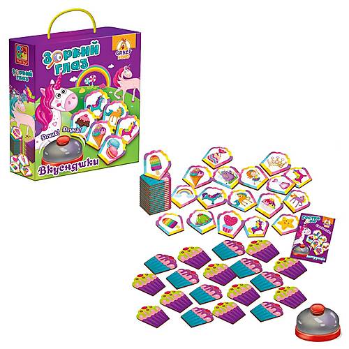 

Игра со звонком "Зоркий глаз. Вкусности" рус Vladi Toys (VT8010-11)