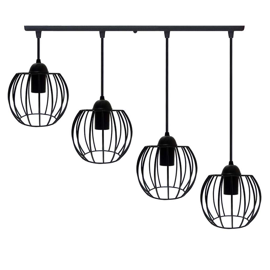 

Подвесная люстра на 4-лампы BARREL-4 E27 чёрный