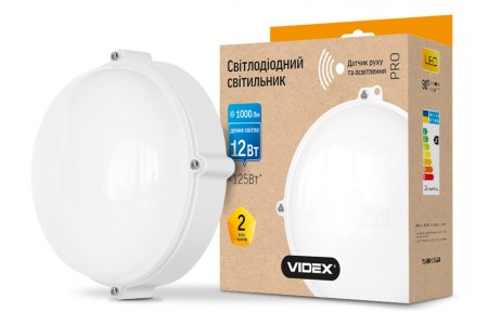 

Светильник светодиодный ЖКХ круглый VIDEX 12W 5000K 220V белый Sensor