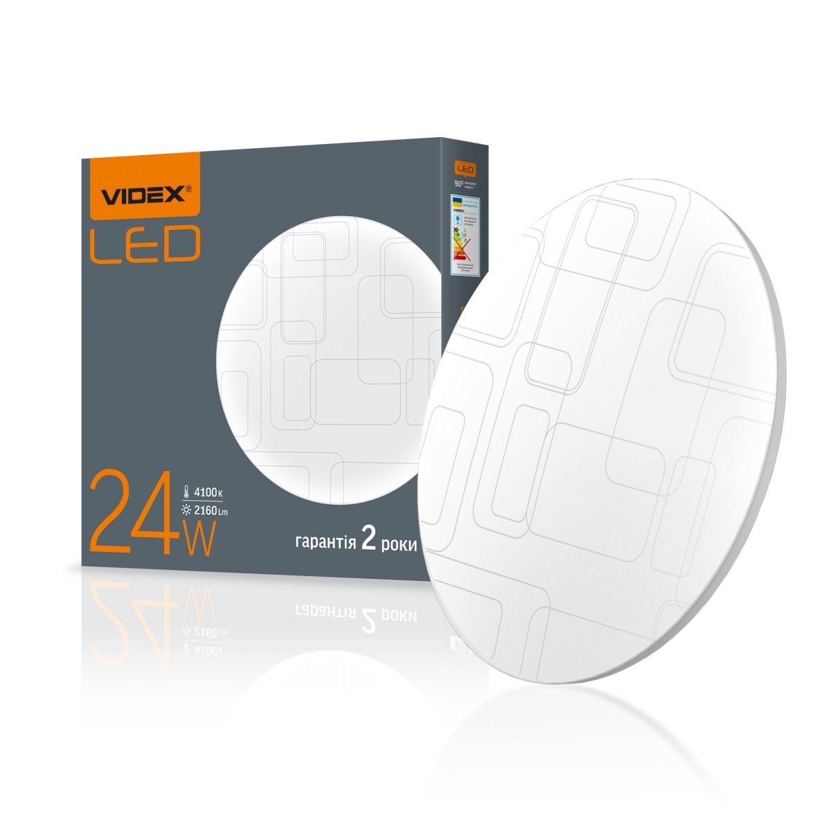 

Светильник настенно-потолочный LED 24W 4100K 220V прямоугольники VIDEX