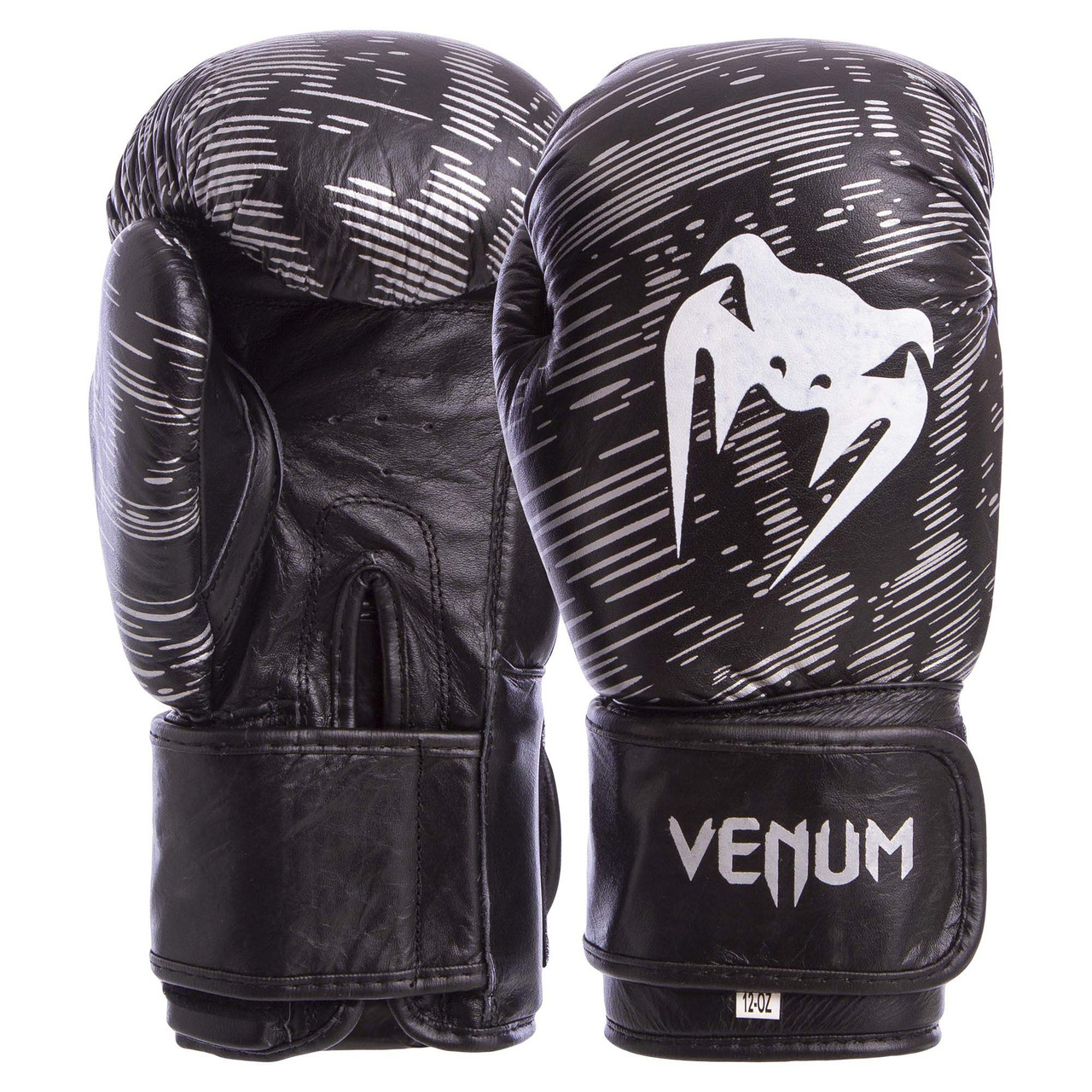 

Перчатки для бокса и единоборств Venum Champ кожаные 5430 Black-White 14 унций