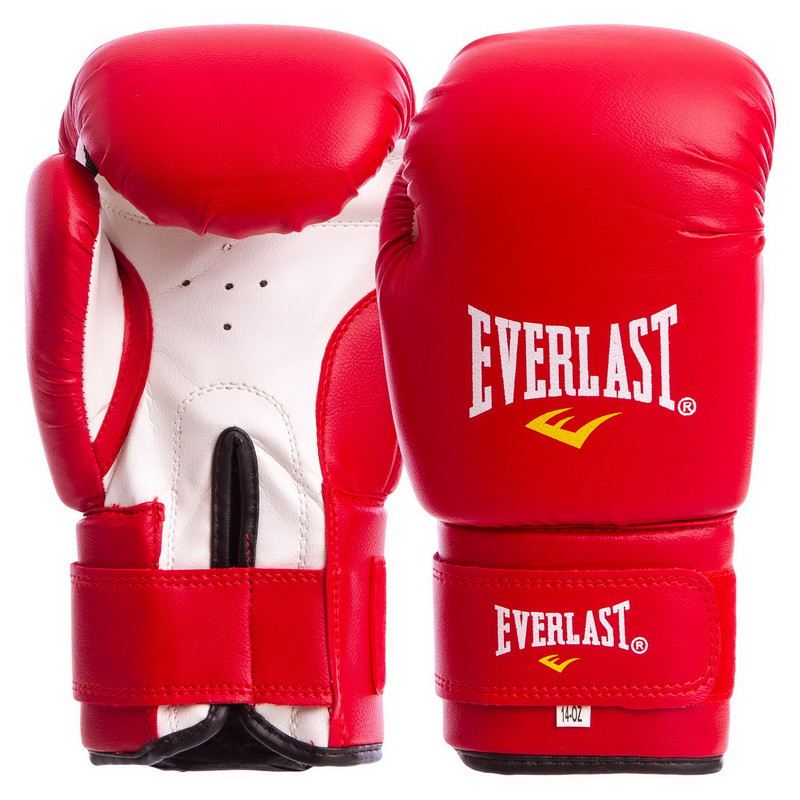 

Перчатки для бокса и единоборств на липучке Everlast Champ 0033 красный-белый 14 унций