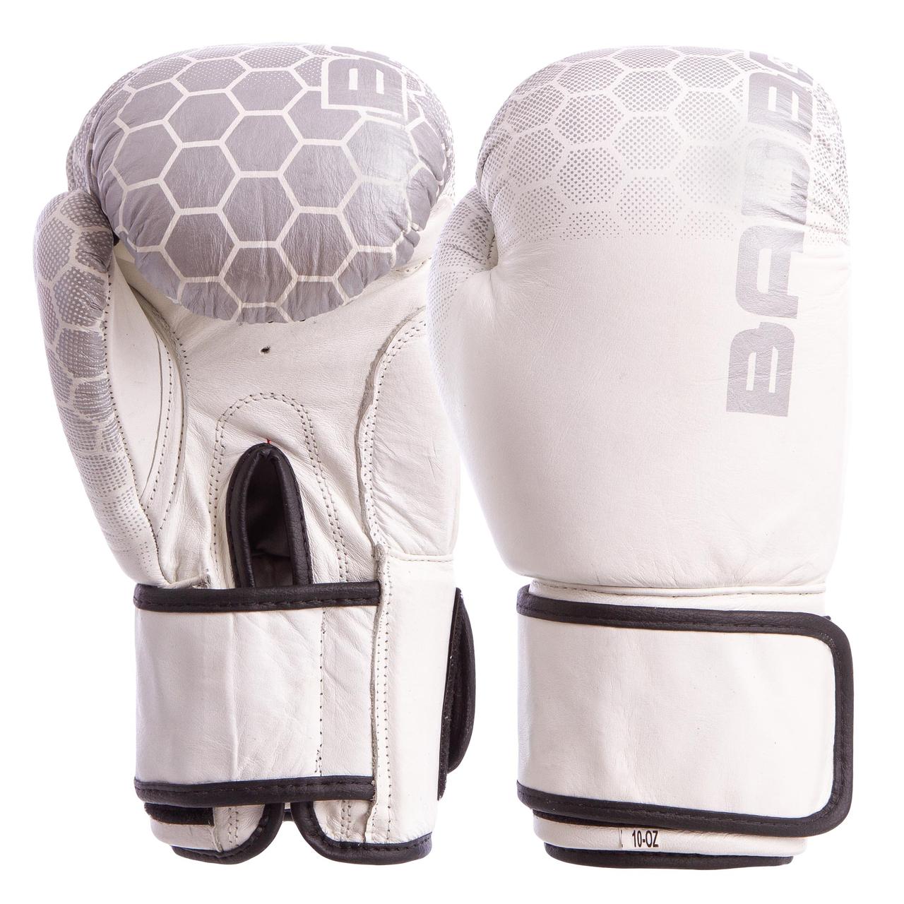 

Перчатки для бокса и единоборств BAD BOY Champ кожаные 5434 White-Silver 12 унций