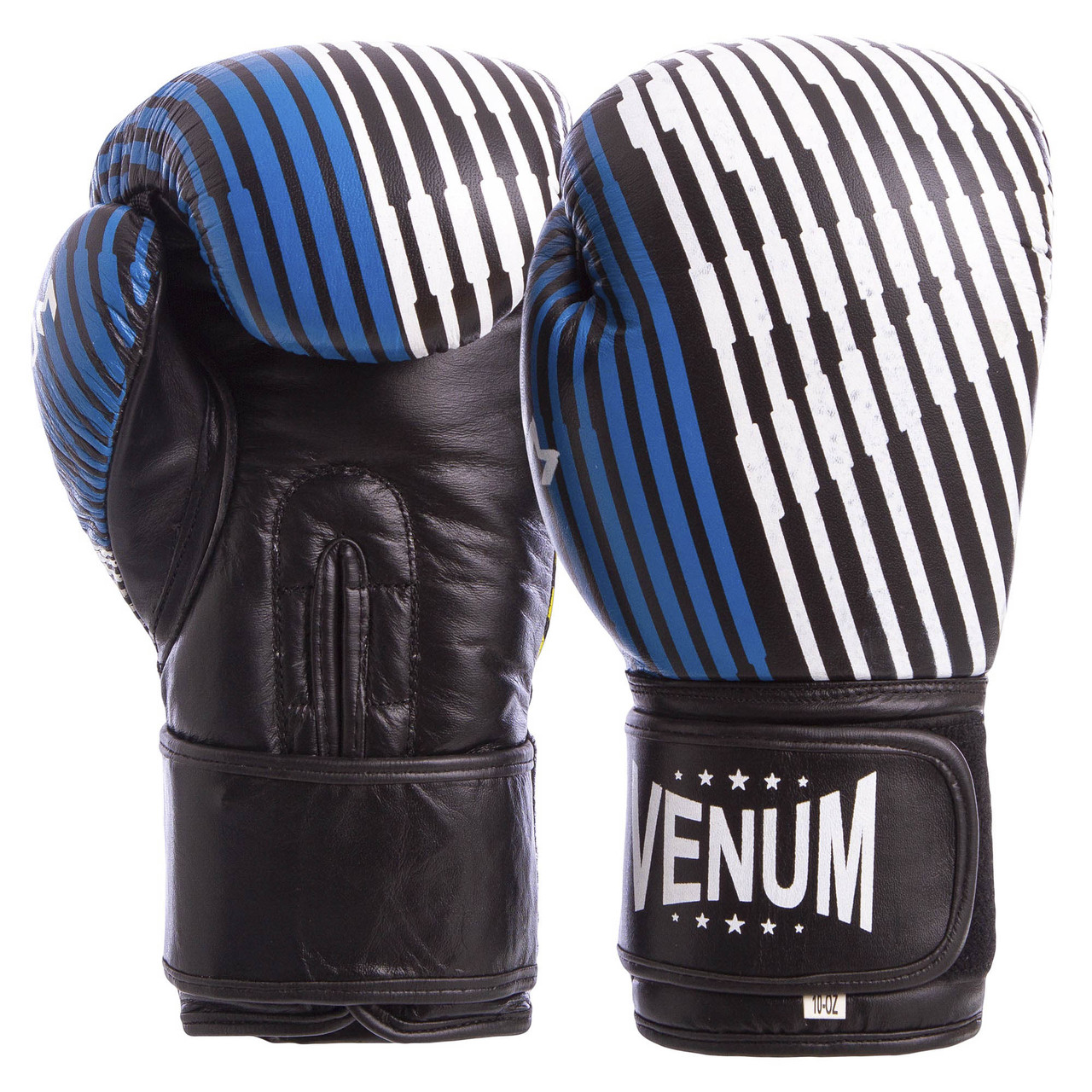 

Перчатки для бокса и единоборств Venum Champ кожаные 6737 White-Blue-Black 12 унций