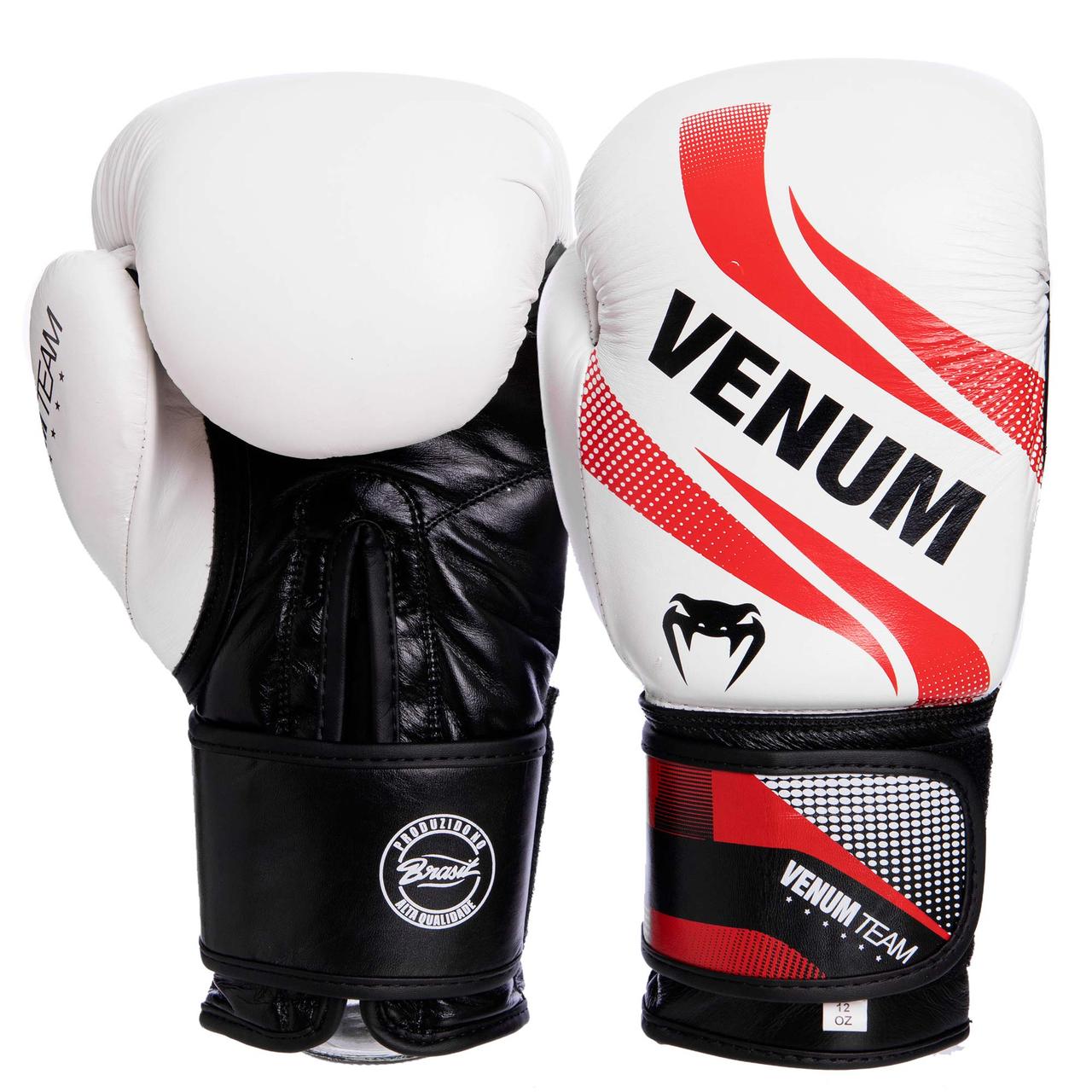 

Перчатки для бокса и единоборств кожаные Venum COMMANDO Champ VL-2040 White-Black-Red 14 унций