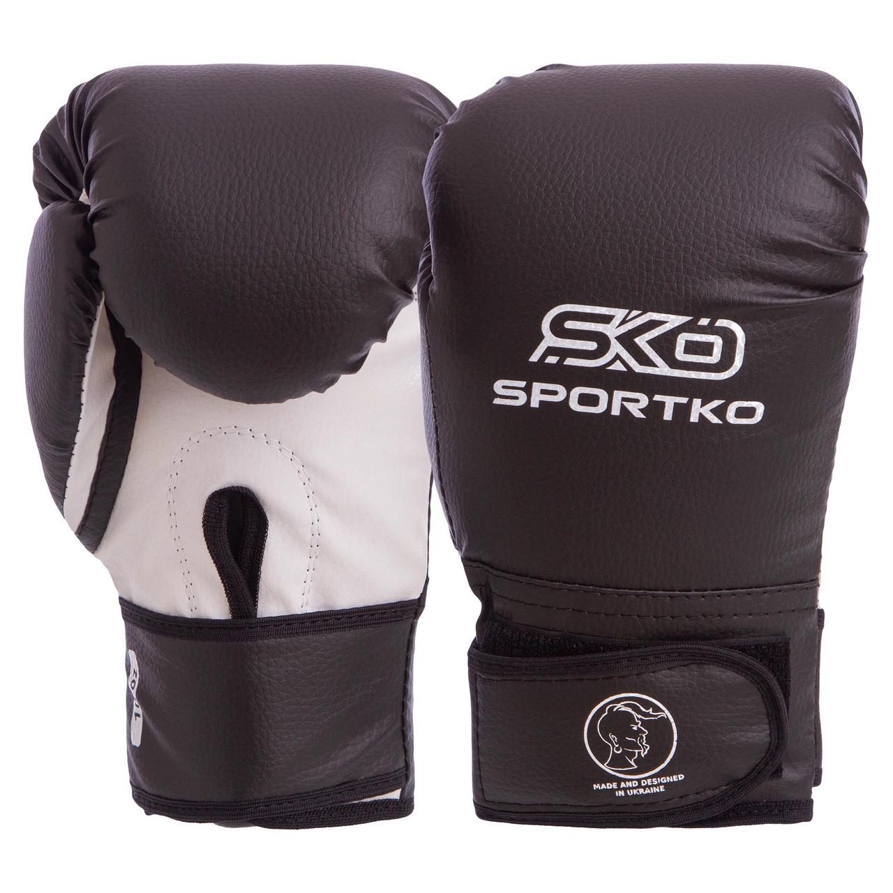 

Перчатки для бокса и единоборств SPORTKO Champ PD-2 Black-White 12 унций
