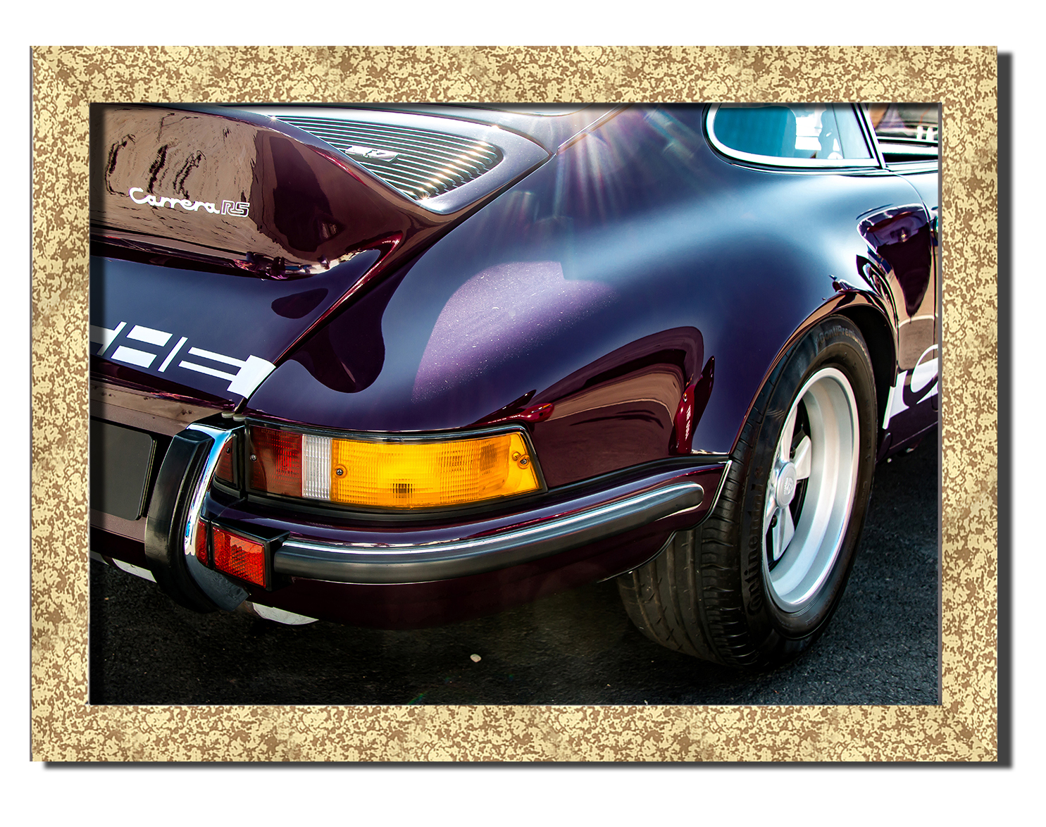 

Golden frame картина на файн-арт бумаге Porsche 911 RS спортивные гоночные авто суперкары Hotel Arizona HD 31 см x 41 см