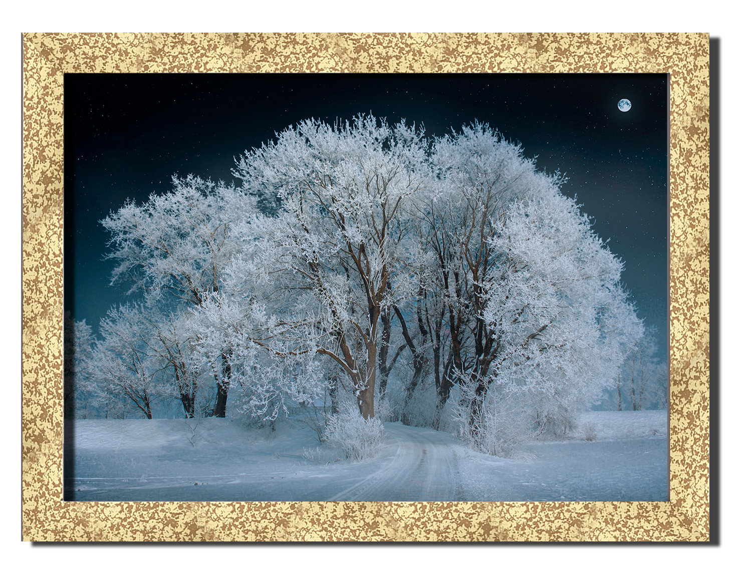 

Golden frame картина на файн-арт бумаге зима природа пейзаж ландшафт Hotel Arizona HD 31 см x 41 см