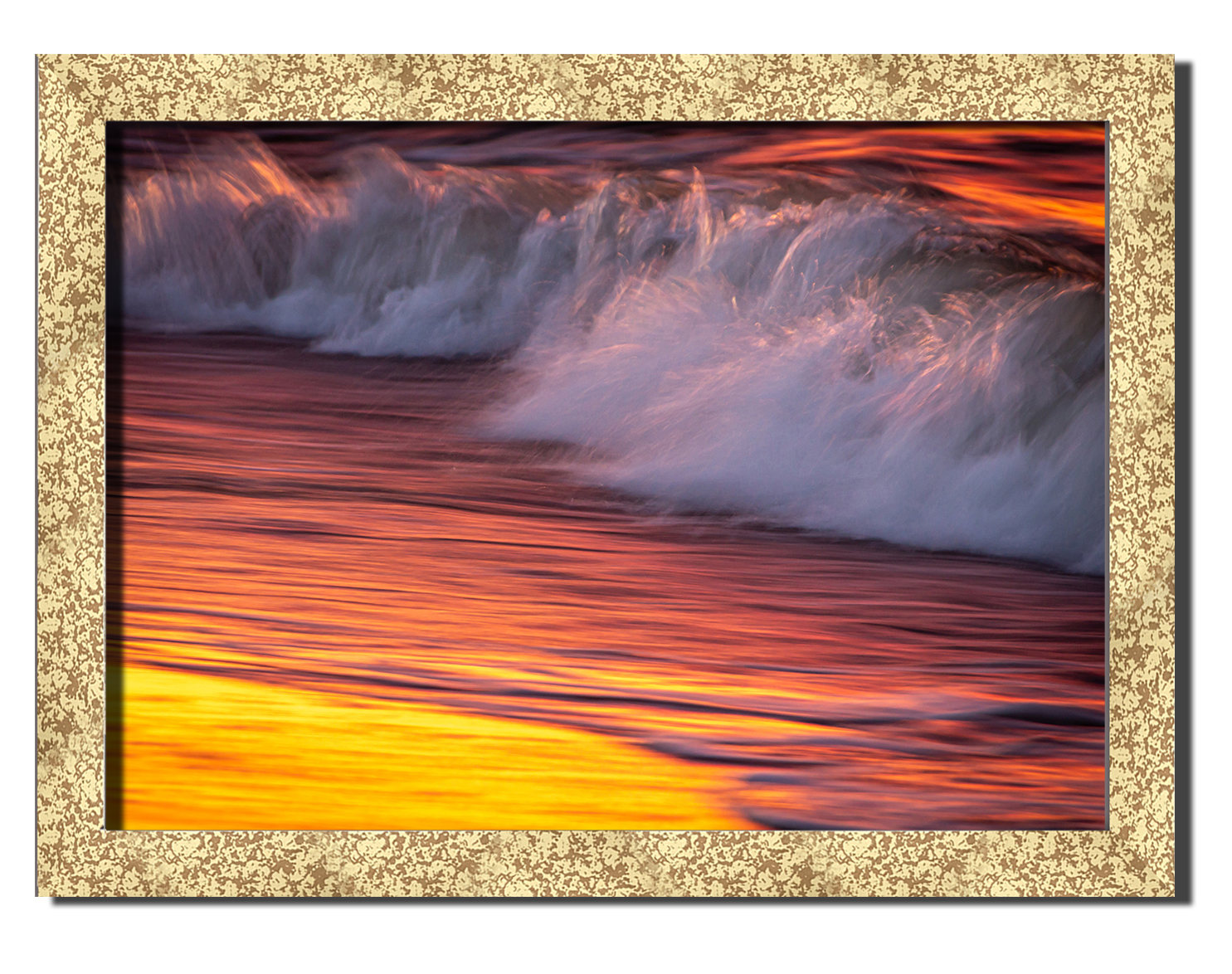 

Golden frame картина на файн-арт бумаге Золотые волны природа пейзаж ландшафт Hotel Arizona HD 31 см x 41 см