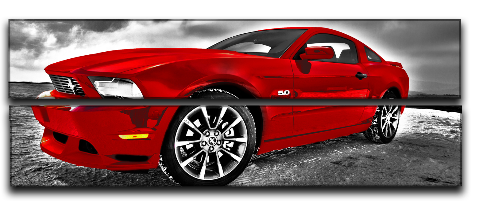 

Модульная картина на холсте из 2 частей авто красный Ford Mustang спорт кар Hotel Arizona HD 56 см x 171 см