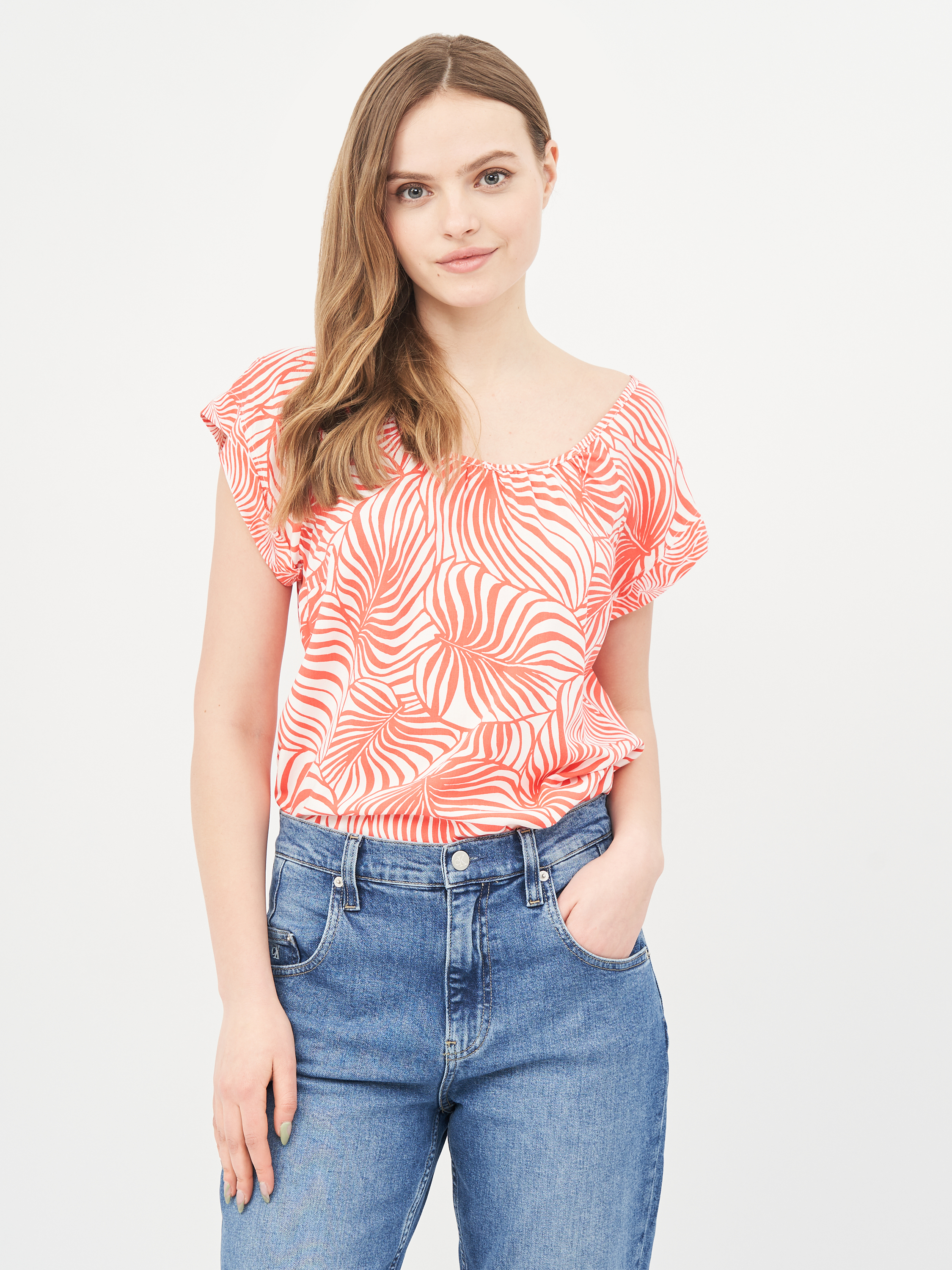 

Блузка H&M KK661004 S Красная с белым