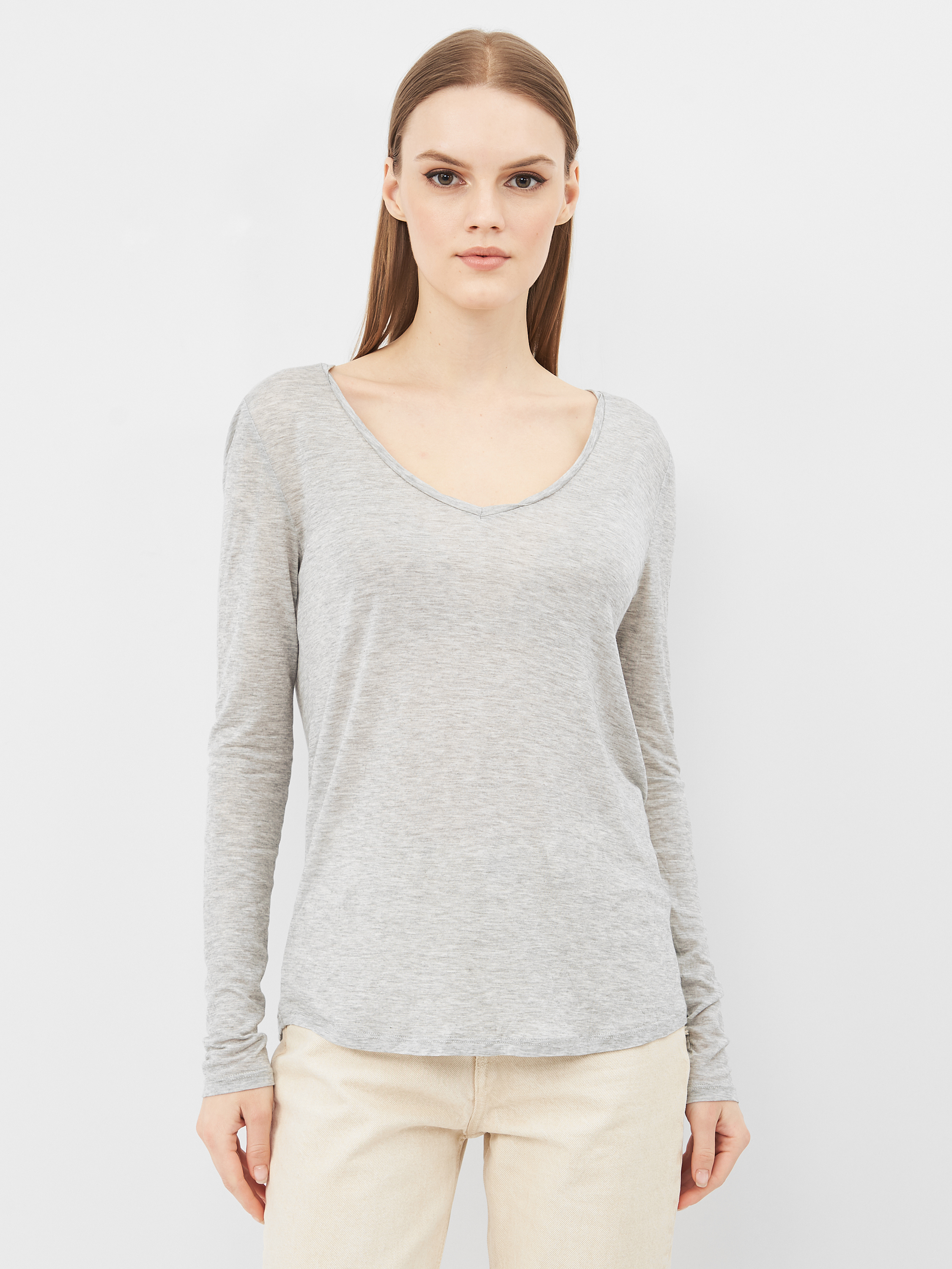 

Лонгслив H&M KK6655255 S Светло-серый