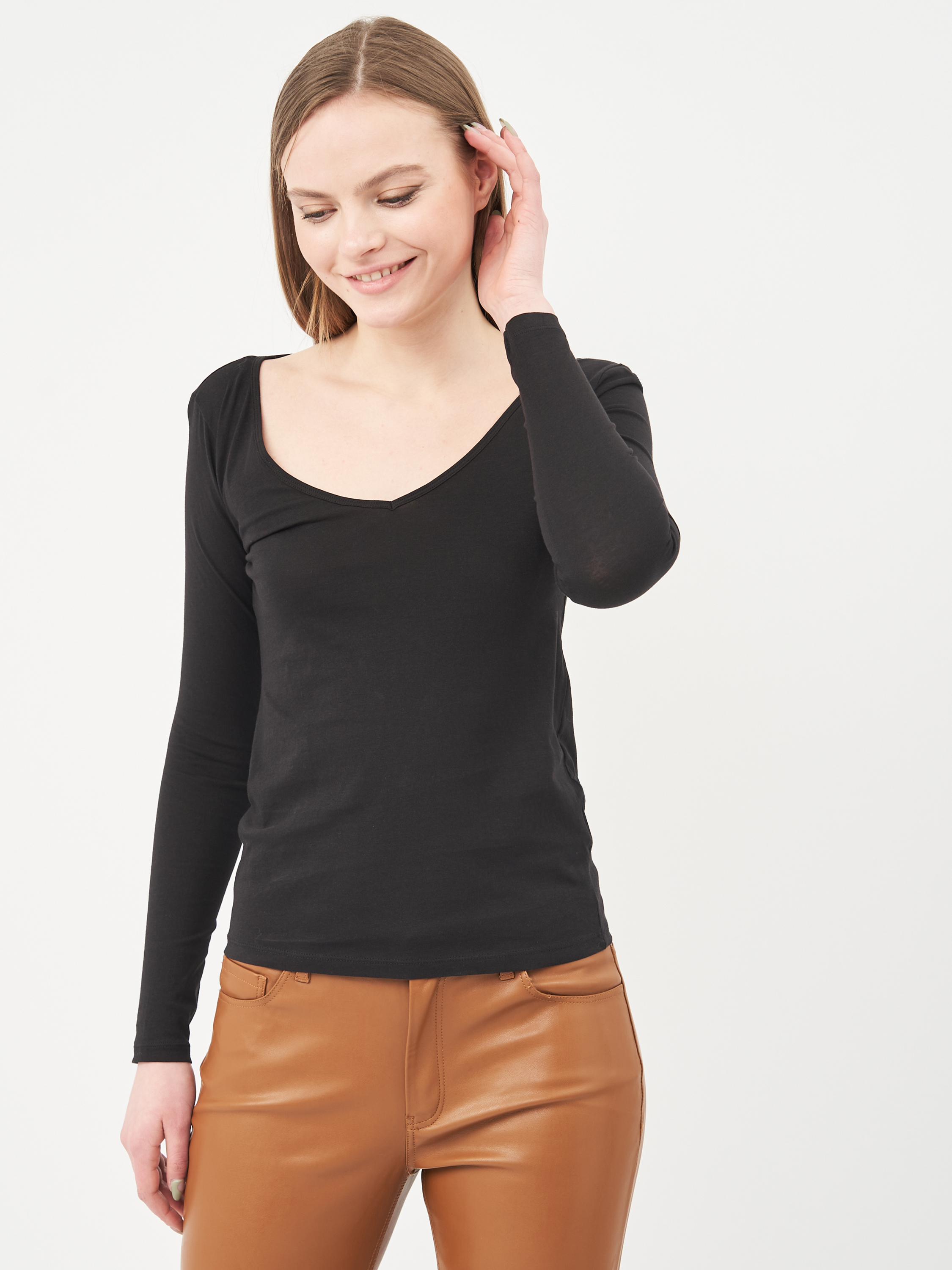 

Лонгслив H&M KK7900510 S Черный