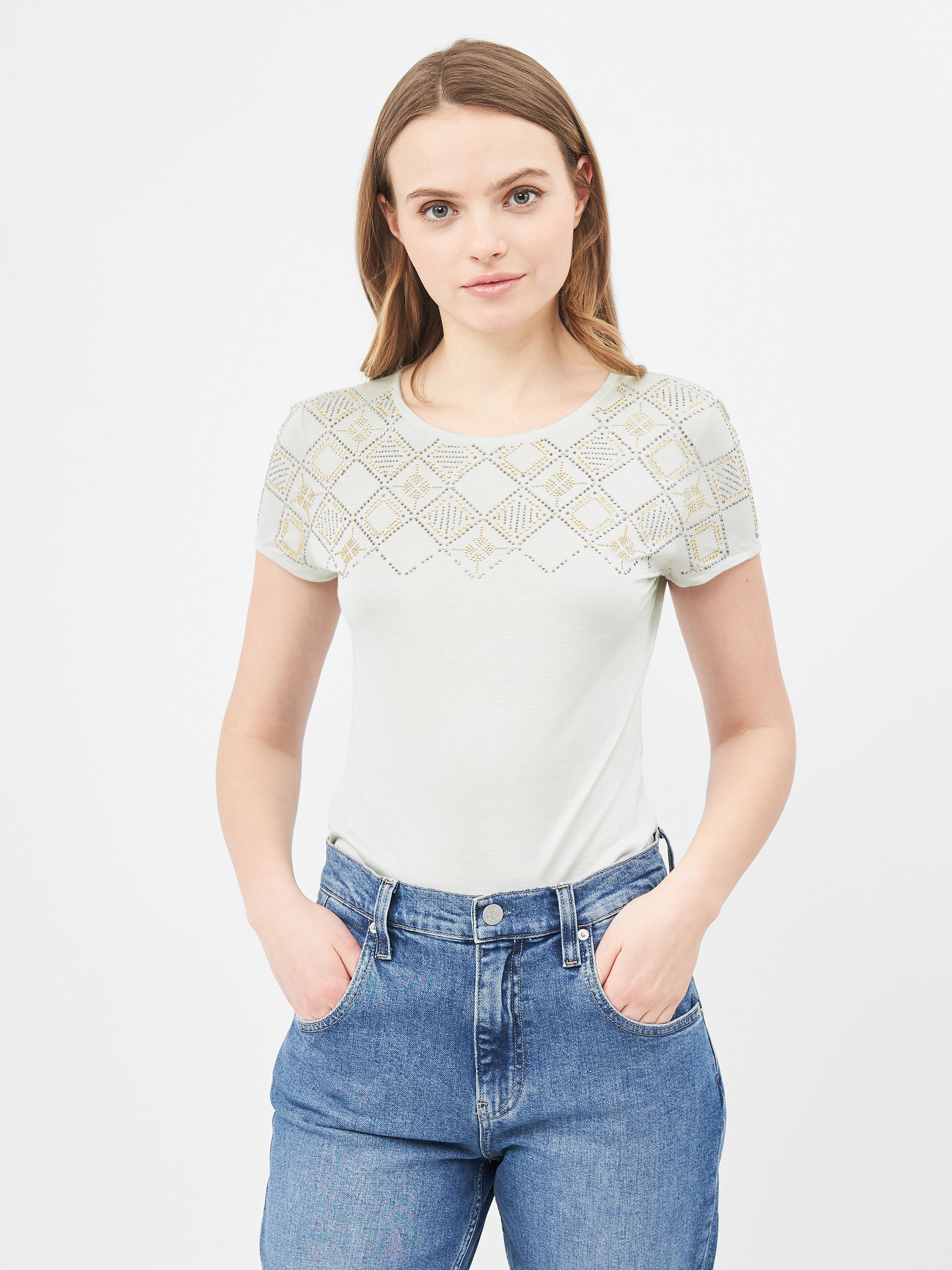 

Футболка H&M KK6602840 S Светло-зеленая