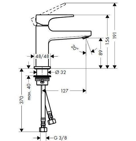 

Смеситель для раковины Hansgrohe Metropol Matt Black 32500670