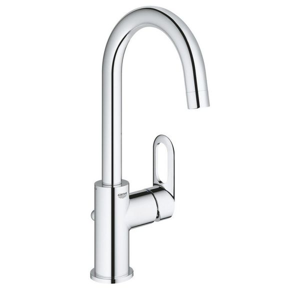 

Кран для раковины однозахватный с высоким изливом GROHE хром BAU LOOP латунь 23763000