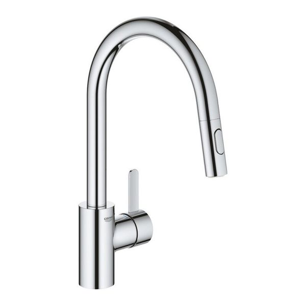 

Кран кухонный с выдвижным душем GROHE хром EUROSMART COSMOPOLITAN латунь 31481001