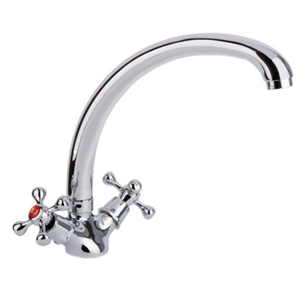 

Кран для кухни двухвентильный SANITARY WARES хром DELTA силумин DELTA 273F