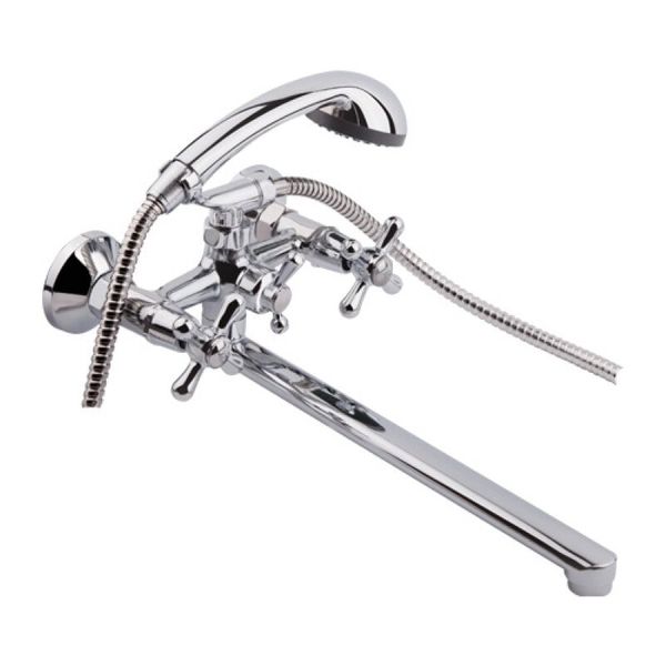 

Cмеситель для ванны двухзахватный с длинным изливом SANITARY WARES хром OLYMPIC силумин OLYMPIC 1432 LUX