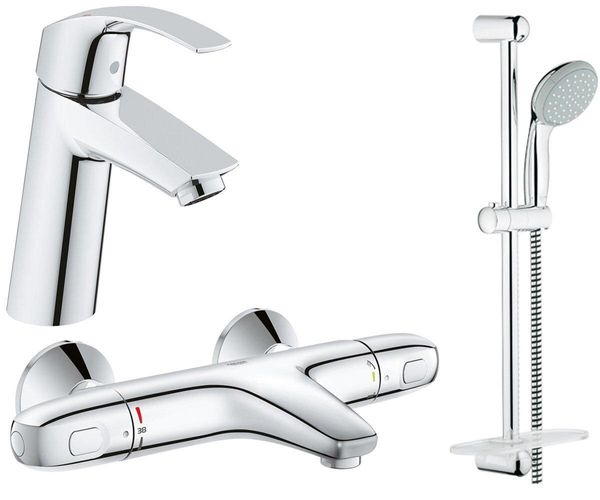 

Набор смесителей для ванной GROHE хром GROHTHERM 1000 латунь 34101TM