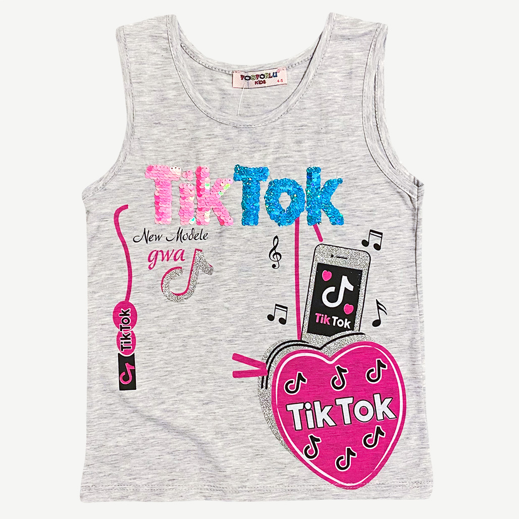 

Майка Fasforlu дитяча зі стразами TikTok 116см светло-серый 00009544-o6