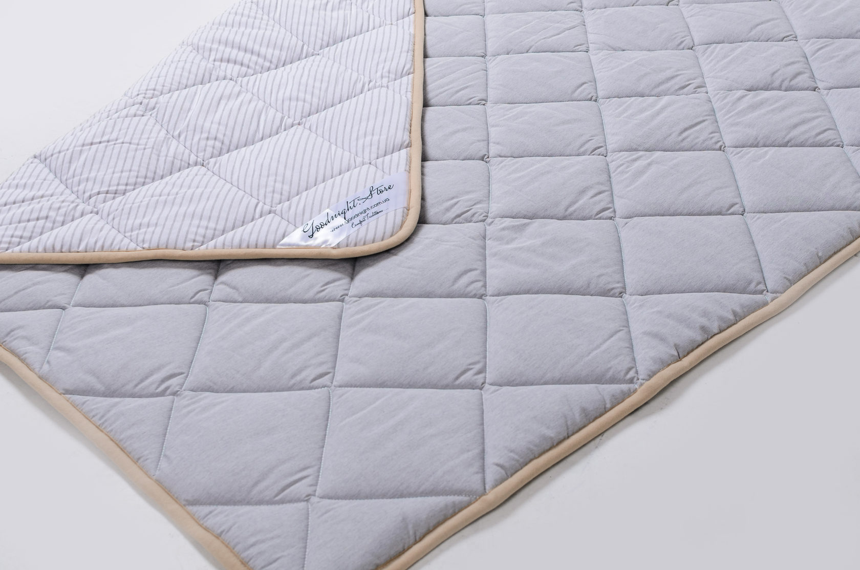 

Одеяло детское из мериносов шерсти 100х140 всесезонное Goodnight Store Серый / Белый в серую полоску