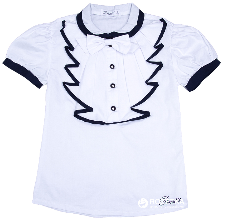 

Блузка Pinetti 817227 122 см Белая с синим