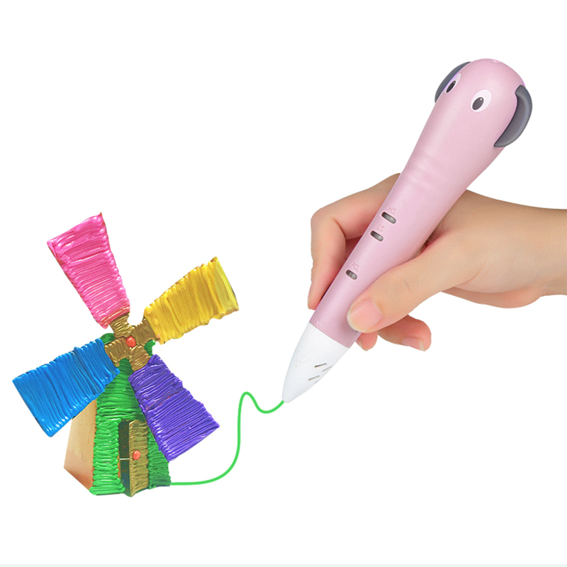 

3D-ручка Kaiyiyuan P65 Pink Elephant с трафаретами низкотемпературная