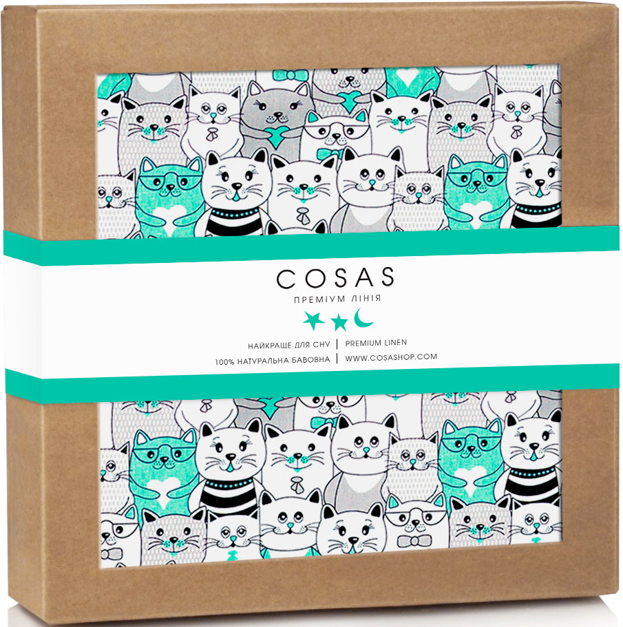 

Непромокаемая пеленка Cosas Бязь 70х120 см Diaper_CatsMint Белая (4822052024423)