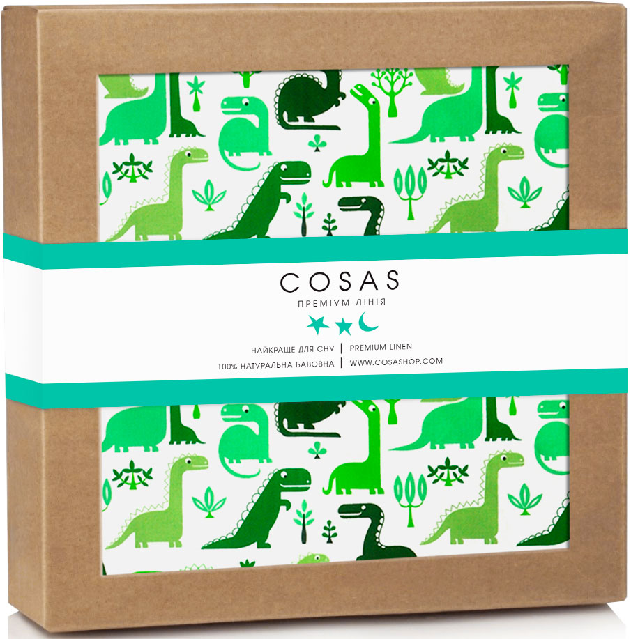 

Пеленка Cosas Бязь Diaper_DinoGreen 70х120 см Белая (4822052024416)