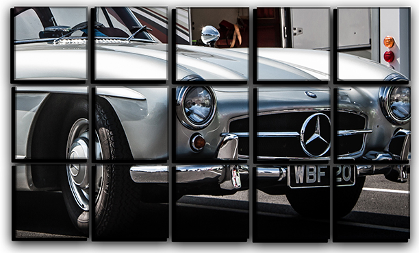

Модульная картина на холсте из 15 частей MERCEDES-BENZ 300SL классический Мерседес Hotel Arizona HD 77 см x 127 см