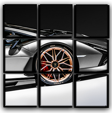 

Модульная картина на холсте 9 частей спорткар Lamborghini Sian итальянский автомобиль Hotel Arizona HD 77 см x 77 см