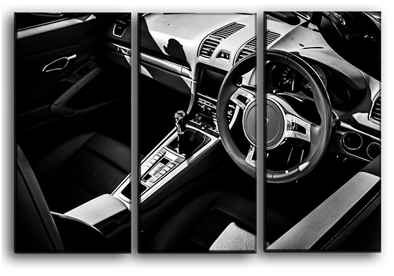 

Модульная картина на холсте из 3 частей Porsche Boxster Интерьер спортивные гоночные авто суперкары Hotel Arizona HD 56 см x 84 см