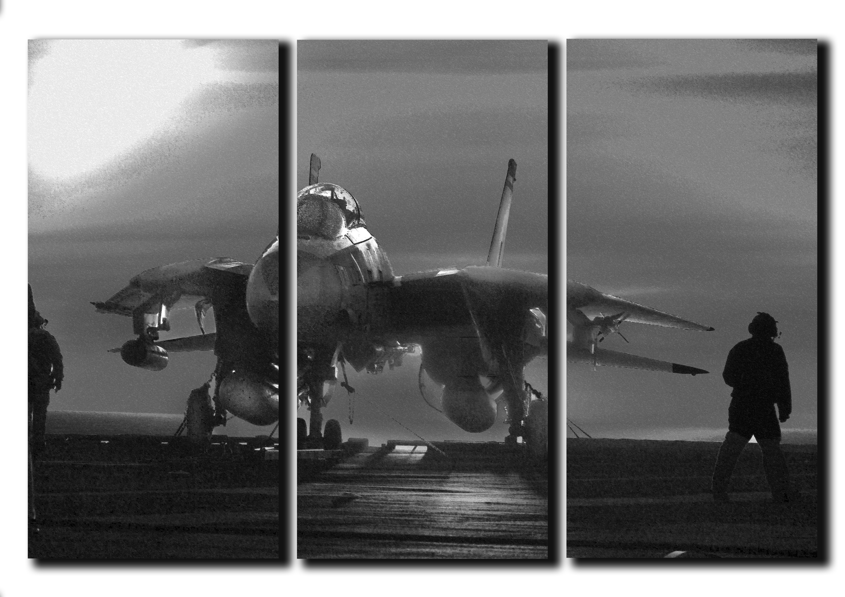 

Модульная картина на холсте из 3 частей военный самолет истребитель Hotel Arizona HD 56 см x 84 см