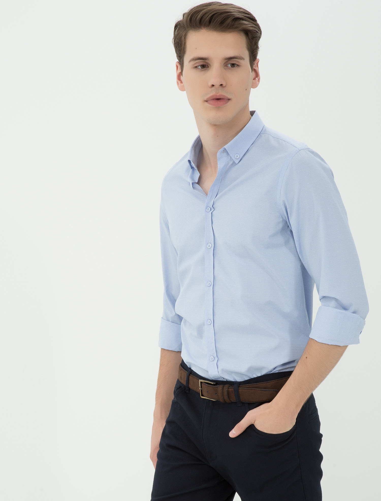 

Рубашка Koton 7KAM69053VW-98B S Blue Design