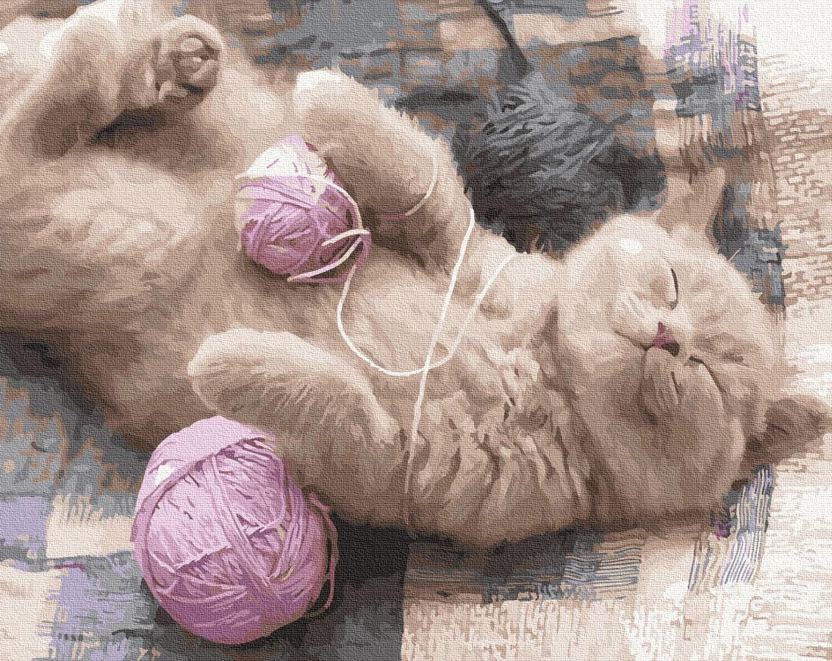 

Картина по номерам "Котёнок с клубочком" BrushMe холст на подрамнике 40x50см GX32932