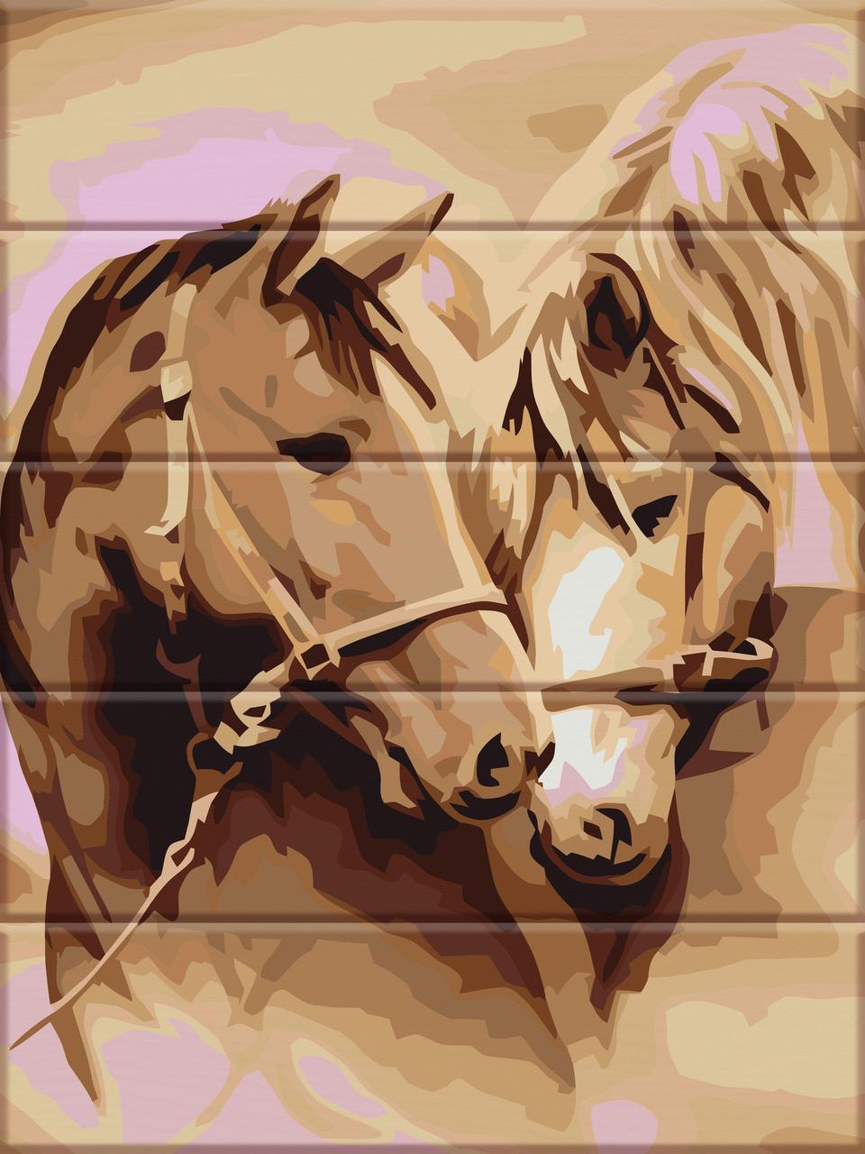 

Картина по номерам на дереве "Пара лошадей" ArtStory подарочная упаковка 30x40см ASW093