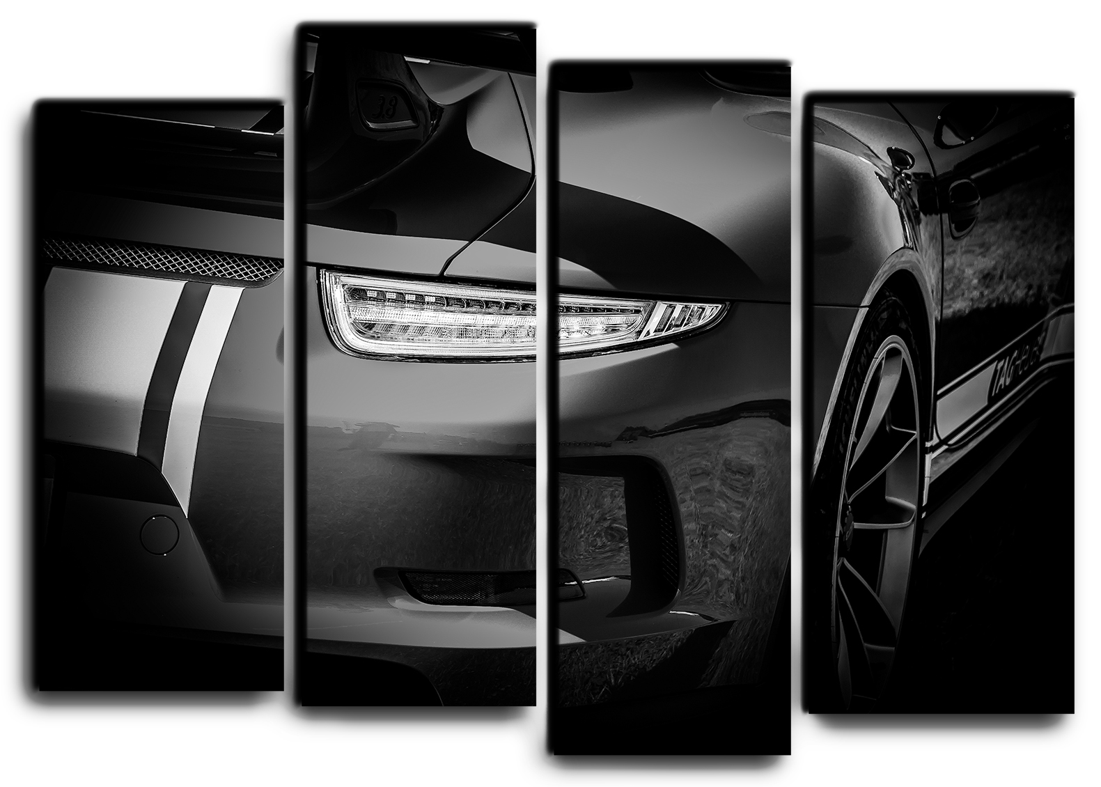 

Модульная картина на холсте из 4 частей Суперкар Porsche 911 GT3 спортивные гоночные авто суперкары Hotel Arizona HD 82 см x 112 см