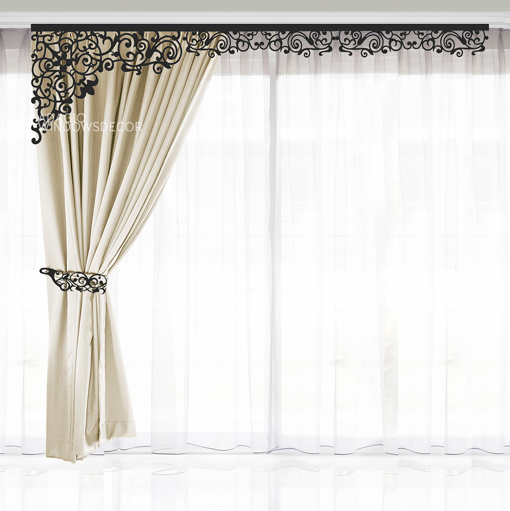 

Ажурный лазерный ламбрекен Adagio Windows Decor АС002 Темно-коричневый