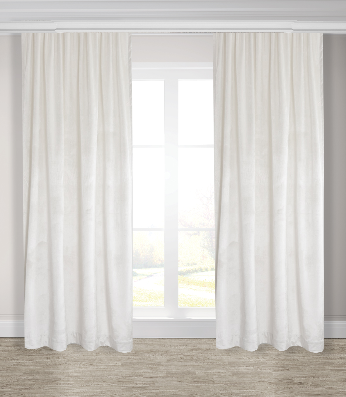 

Шторы Adagio Windows Decor Бархат Айвори – цвет белый теплый 150х270см (2шторы)
