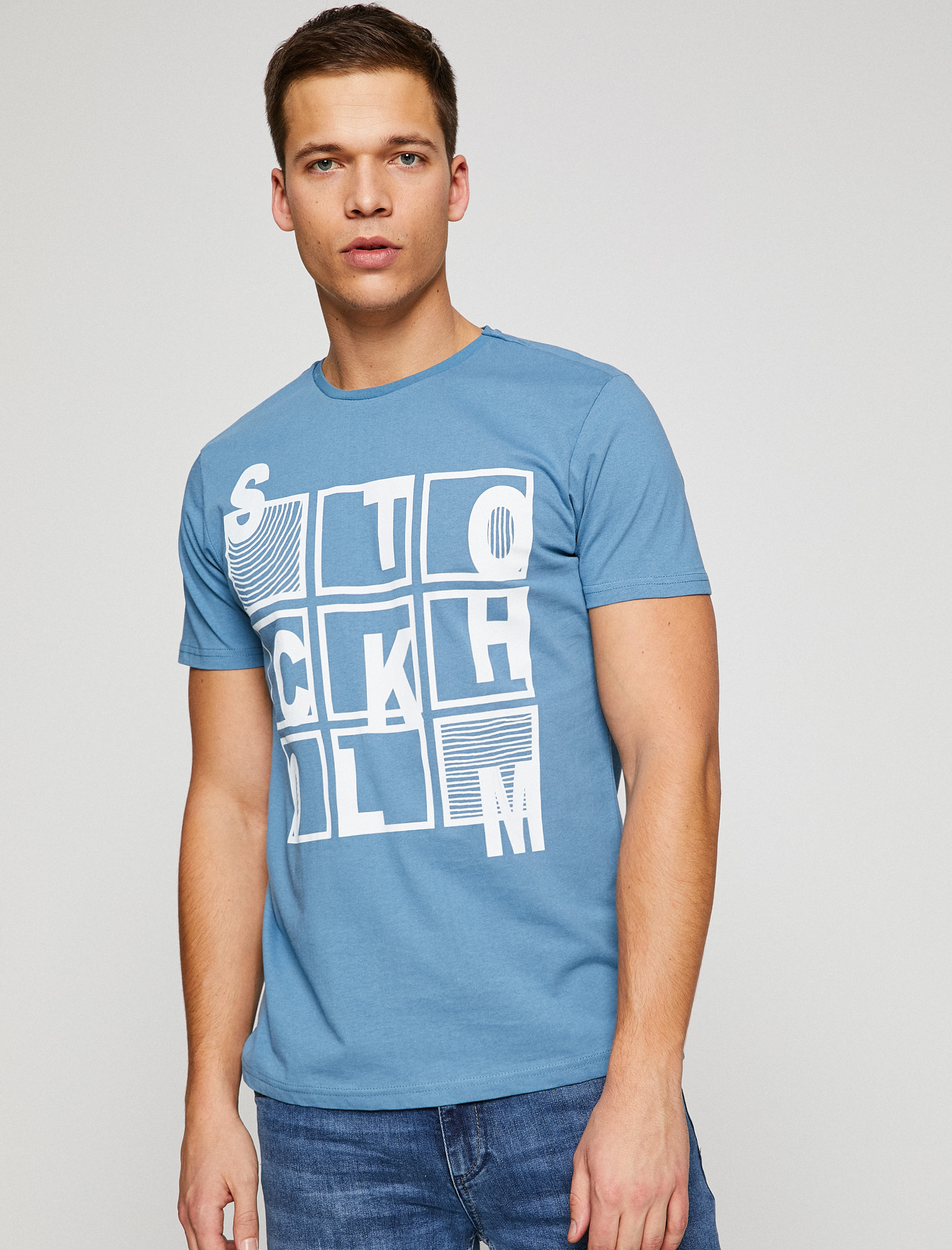 

Футболка Koton 8YAM11037CK-600 S Blue
