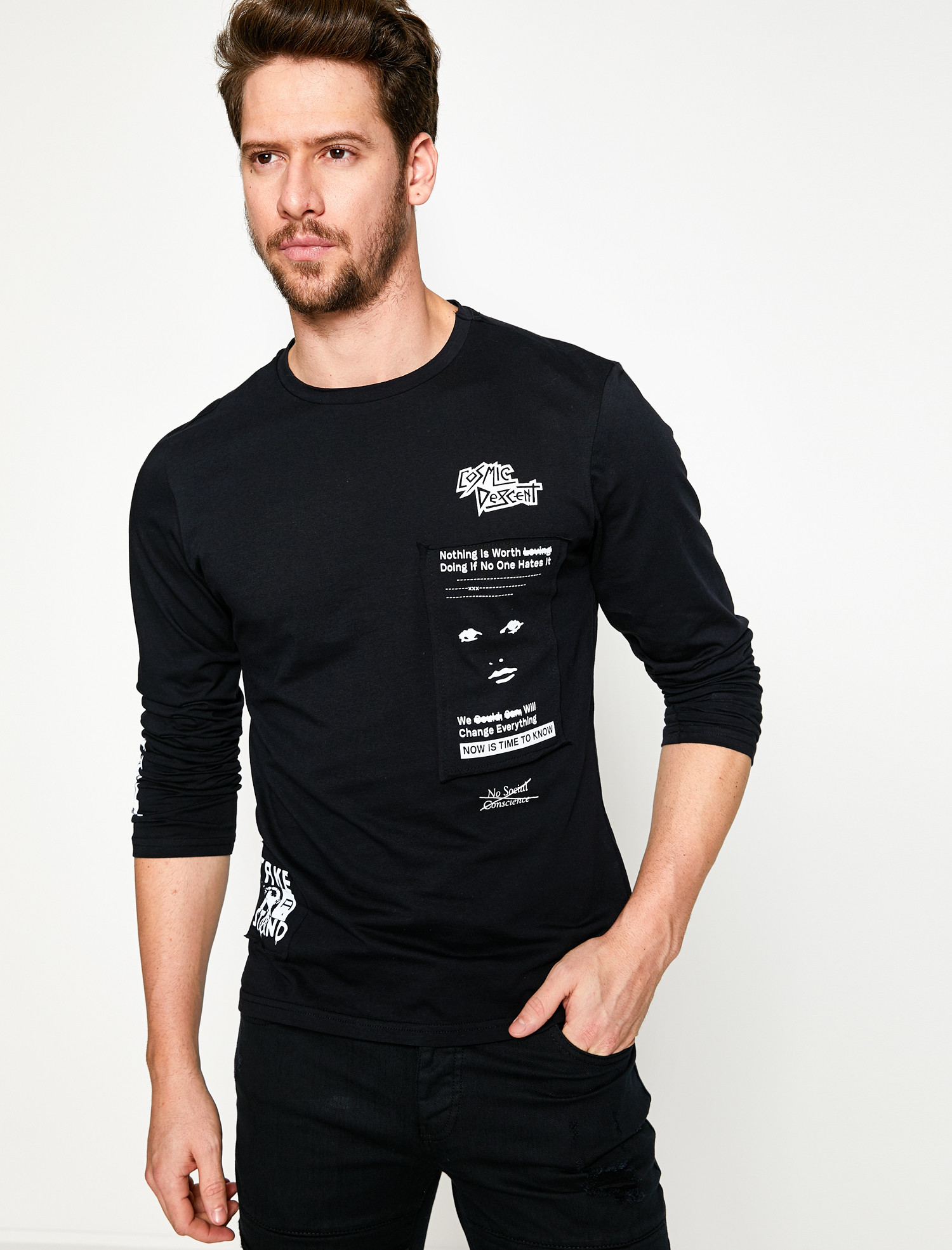 

Лонгслив Koton 8YAM14247OK-999 S Black