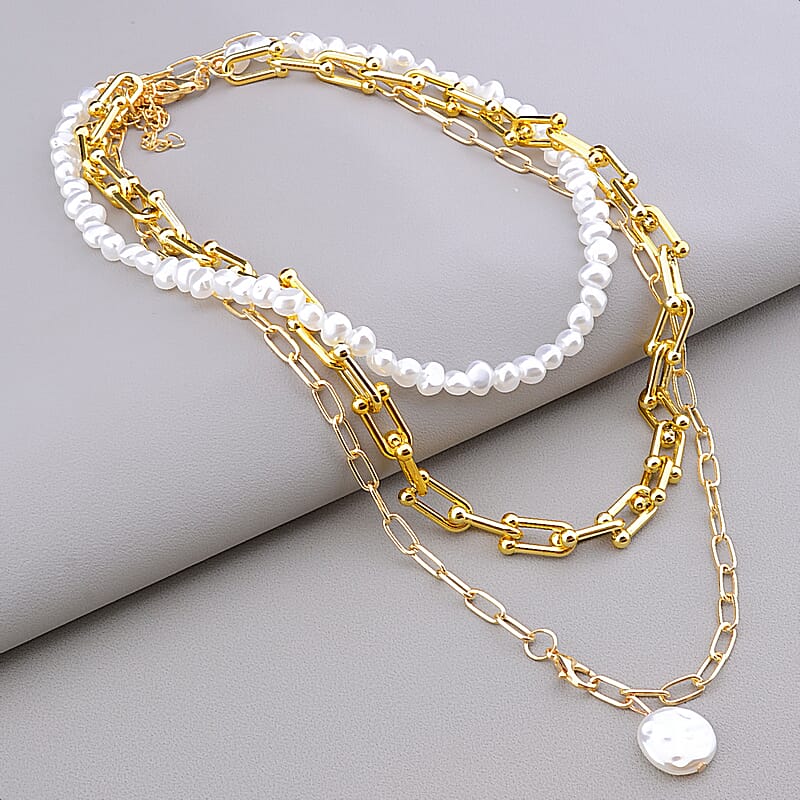 

Подвеска на шею тройная Fashion Жемчуг 39 см. 098963